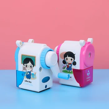 

1Pcs Hand Mechanical Pencil Sharpeners Cartoon Kid Print Pencils Sharpener School Supplies Promotional Gift