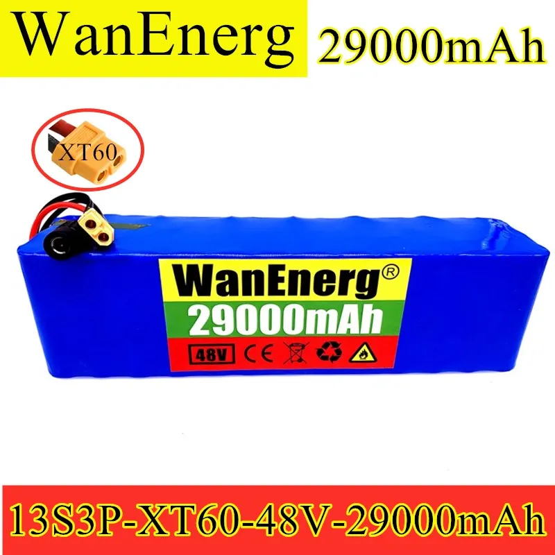 

18650 Lithium ion battery pack 48V 29000mah XT60 13s3p lithium ion battery pack, suitable for 54.6V electric bicycle scooter
