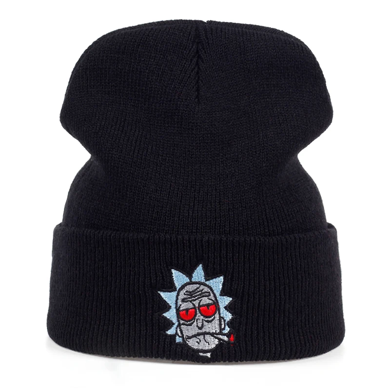 Rick Beanies Рик и шапка Морти эластичный бренд вышивка теплые зимние унисекс вязанные шапочки Skullies US анимация горнолыжные шапки