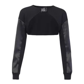 

Gothic Casual Female Loose Punk Style Short Hoodie Preppy Moto Hip Hop Warm Sweatshirt Top 2019 Autumn Winter Women Clothes