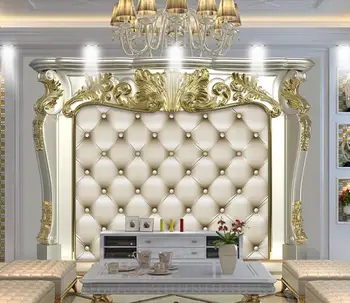 

CJSIR Custom Golden Pattern Soft Wallpaper Large Papel Parede 3D Wall Paper Background Wallpaper for Living Room TV Backdrop