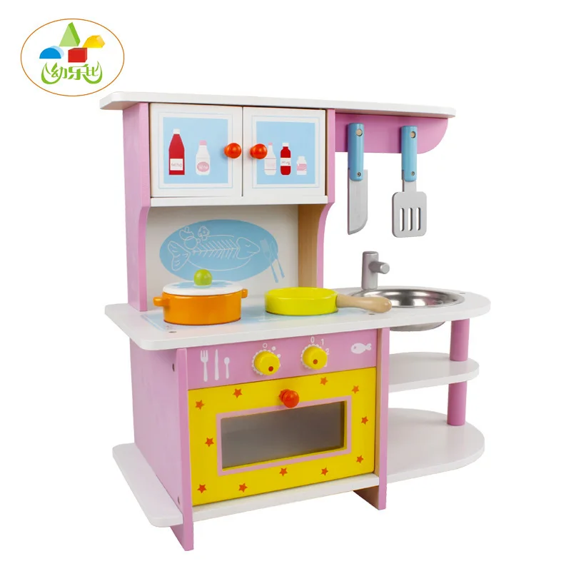  [Youlebi] Wooden Children Cooking Model Kitchen mei qi zao tai Set Baby Play House Educational Toy - 4000267347797