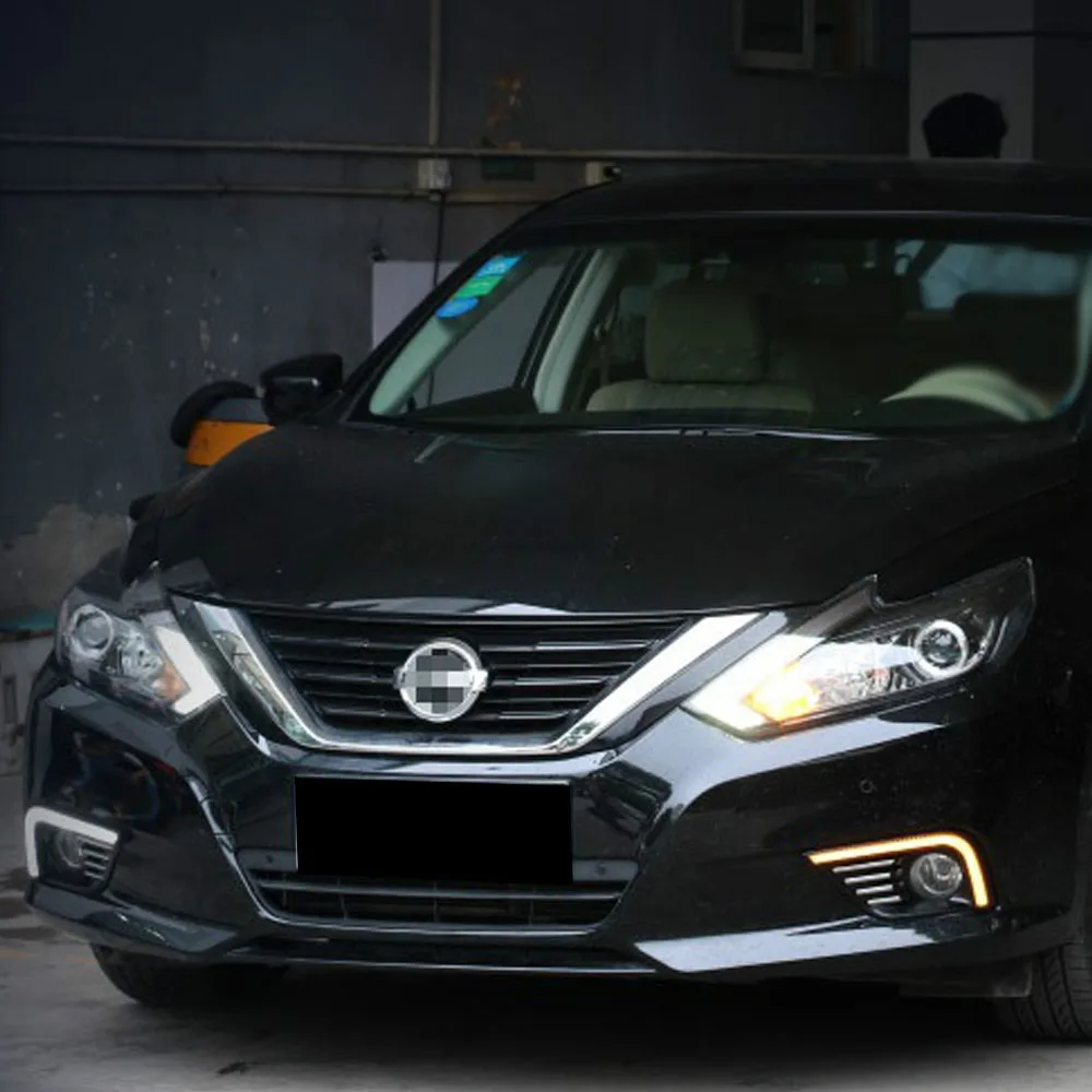 Dual Colors White& Amber LED Daytime Running Lights DRL Kit Upgrade Lamps with Turn Signal For Nissan Altima