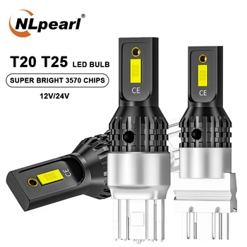 

Nlpearl 1X Signal Lamp 7440 W21W W21/5W T20 Led 7443 3750 SMD White P27W 3156 T25 Led 3157 Car DRL Turn Signal Lights 12-24V