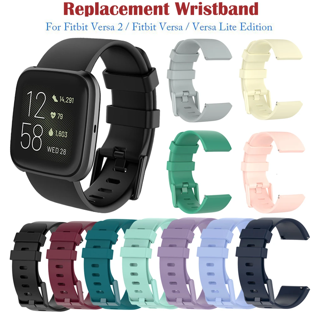 Классический ремешок для Fitbit Versa 2 силиконовый регулируемый сменный