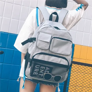 

Waterproof Canvas Backpack Male Wild Simple Travel Bag Japanese Soft Girl Middle School Campus School Bag 2019