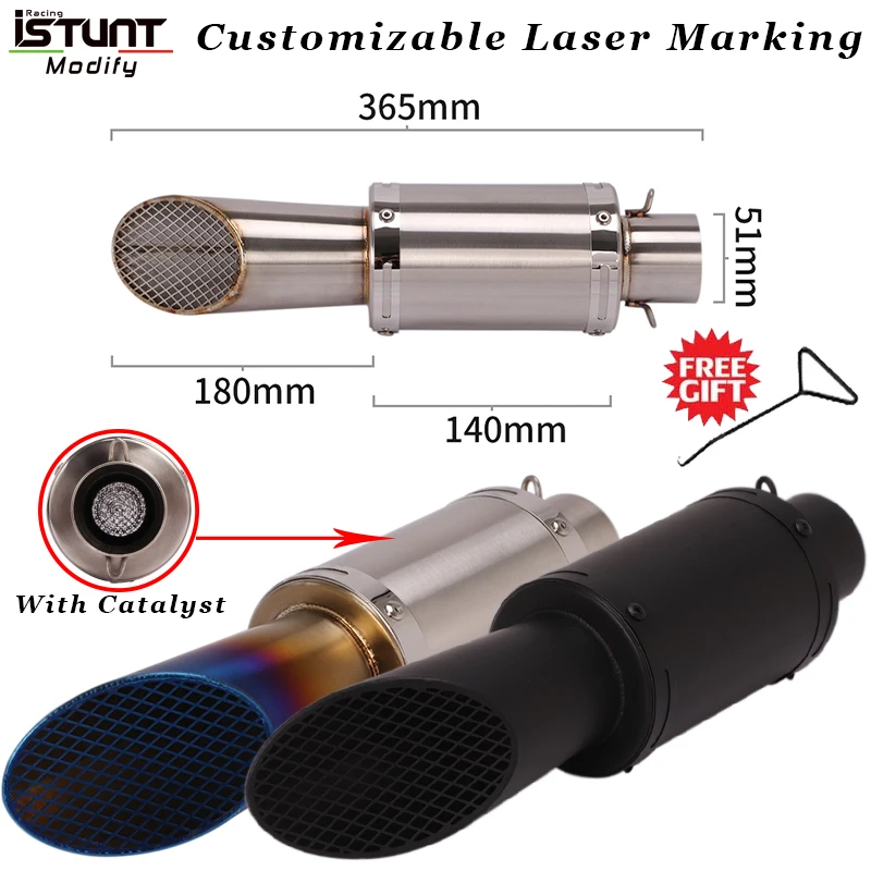 51Mm Scarico Tubo Moto Gp Project Cafe Racer Con Catalizzatore Silenziatore Tubo Di Scarico Moto Per Scarico R6 Trk502 Duke Mt09
