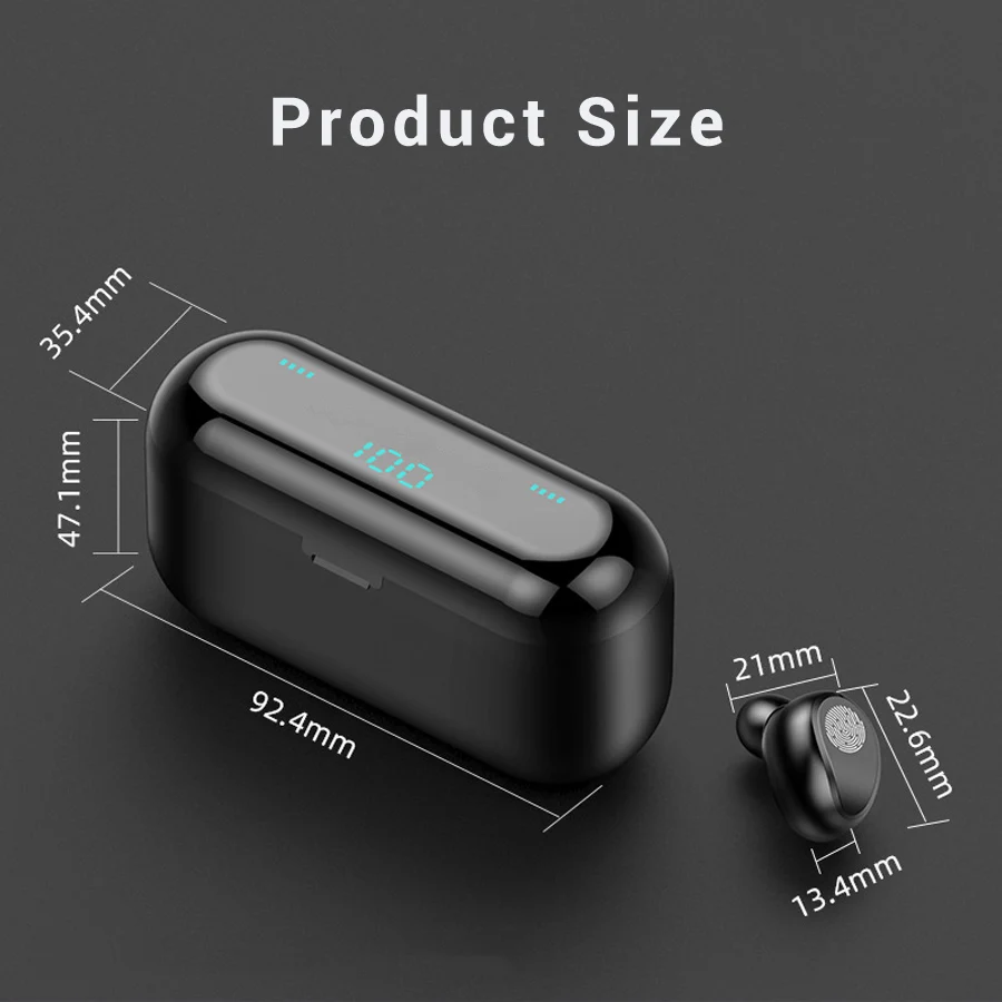 TWS Wireless Bluetooth Earphones IPX7 Waterproof Stereo Earphone Earbuds Sport Headset with Charging Box for iPhone xiaomi