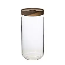 Деревянная крышка конфеты банки высокие боросиликат прозрачный Стекло бак для хранения Портативный Еда контейнер для зерен 1000/500/350 мл бутылка