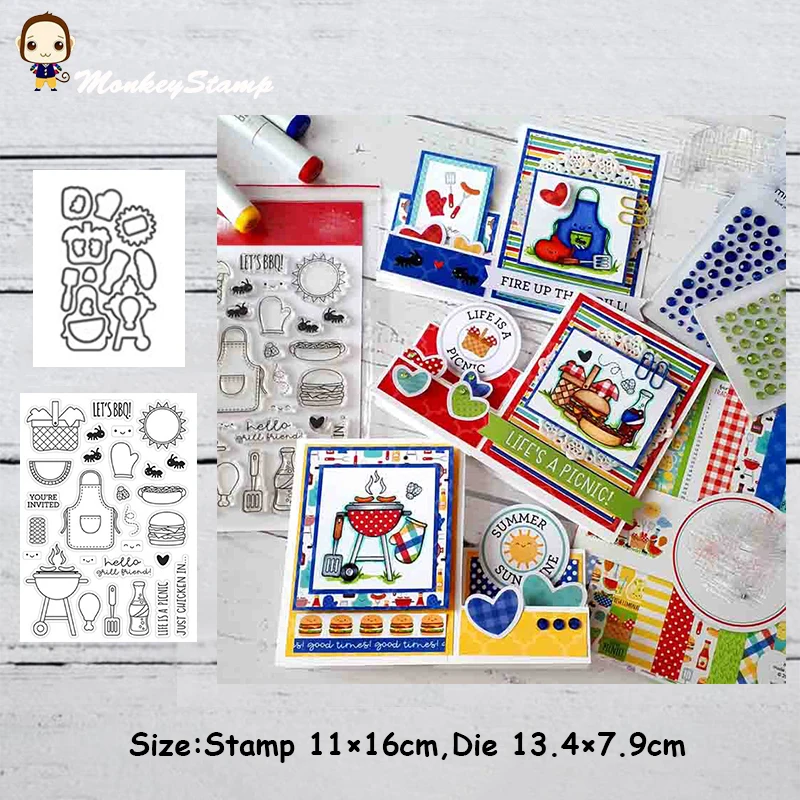 MonkeyStamp для пикника на открытом воздухе металлические штампы и скрапбукинга DIY