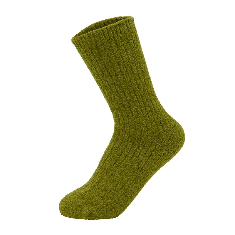 Зимние шерстяные уплотненные Теплые Носки Женские однотонные термоноски ультра толстые женские Meias носки женские теплые пижамные носки Пол - Цвет: Green
