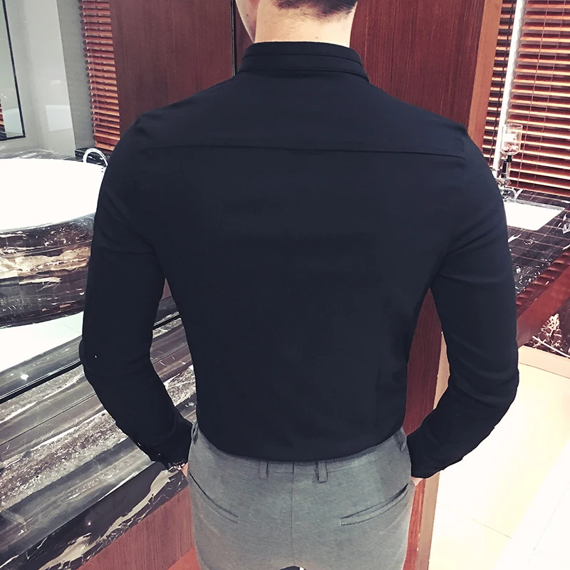 Men's Shirt Autumn Casual Stand Collar Long Sleeve Button Cotton Shirt Slim Fit Casual Comfortable Men's Top Men Clothing XXXXXL