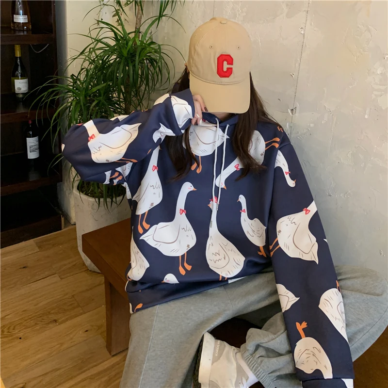 

Winter Clothes Women Hoodie Cartoon Printed Oversized Hoodies Harajuku Pullovers Casual Fashion Kawaii Fleece Hooded Sweatshirts