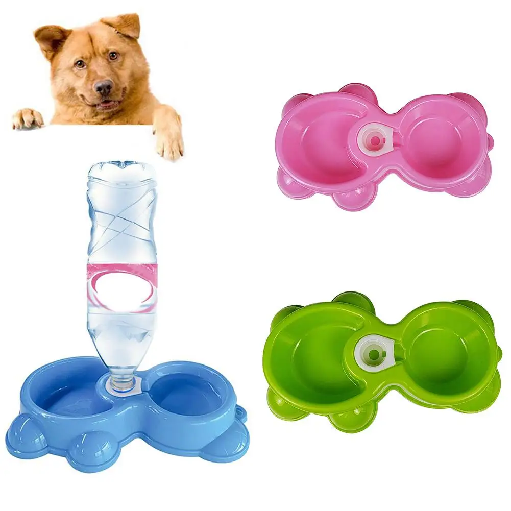 Pet Dog Food Water Feeders Double Pet Water Food Bowl Feeding Dishes