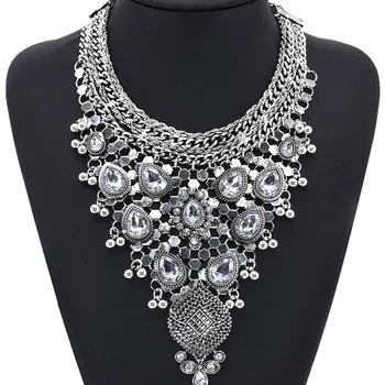 

States big exaggerated ms crystal crystal necklace chain of clavicle retro deserve to act the role of maxi necklace