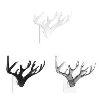 

Animal Head Decoration Hook Creative Wall Hanging Deer Antlers Storage Racks Clothes Key Sticky Placement Display Shelf