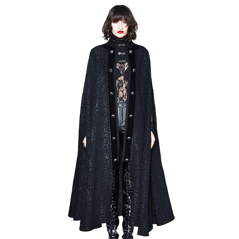 

Devil Fashion Gothic Unisex Black Dark Noble Capes Halloween Palace Party Stage Performance Winter Long Cloak