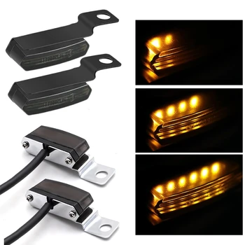 

2PCS Universal Mini LED Motorcycle Turn Signal Light Brake Clutch Lever Flashers for Honda Yamaha Kawasaki Suzuki