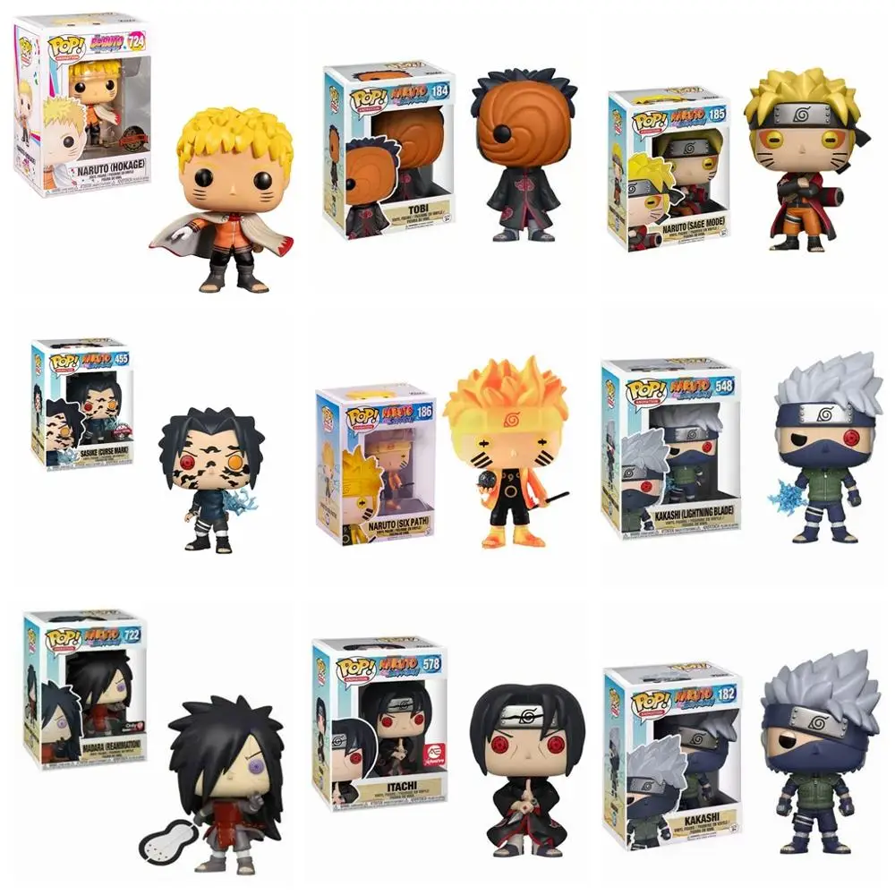 FUNKO POP Naruto Sasuke Kurama mode виниловая экшн фигурка Коллекционная модель игрушки для