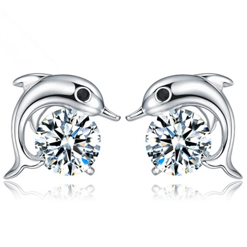 Brinco Dolphins Plating Tremella Nail The Korean Version Temperament Female Fashion Earrings Wholesale Products Manufacturer