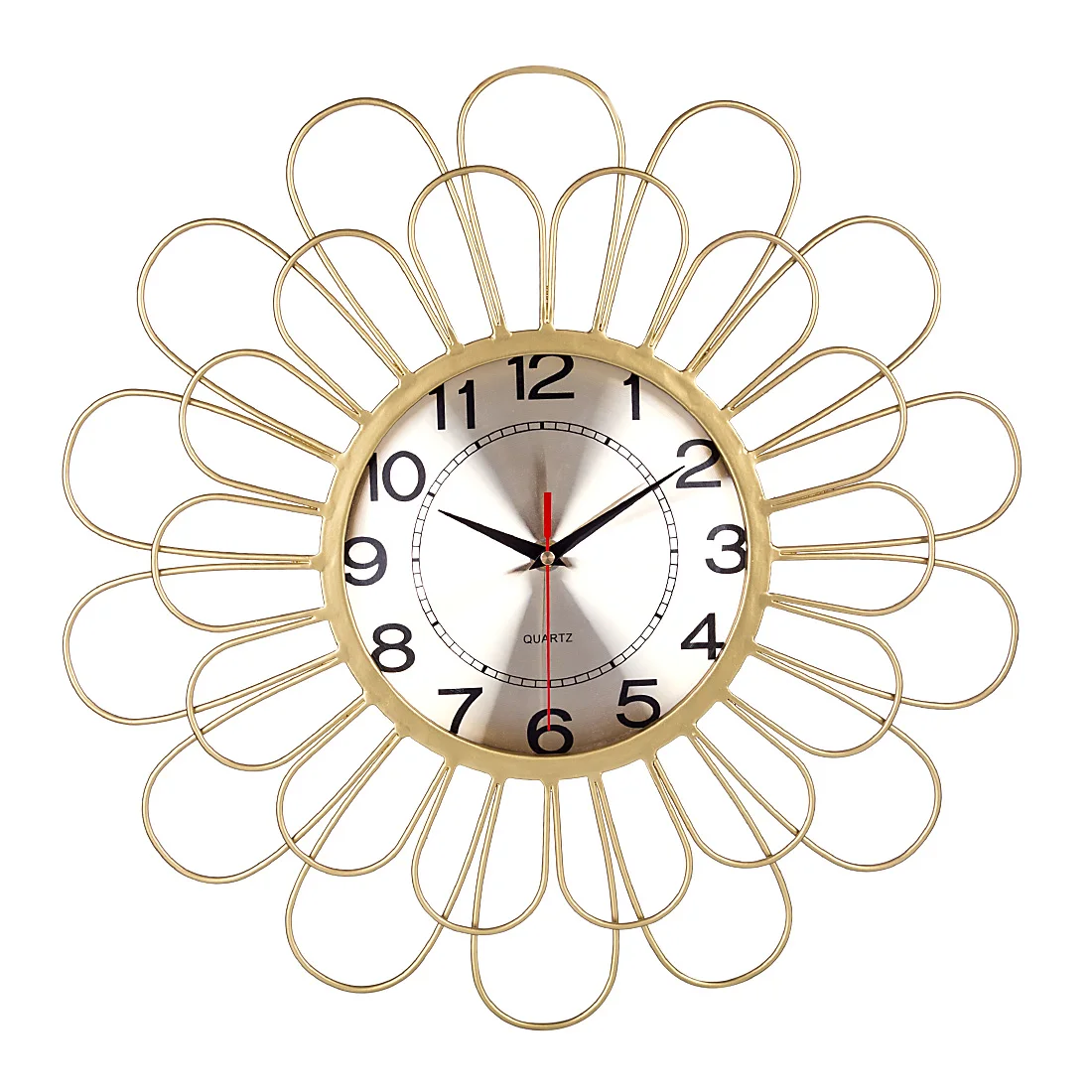 Hot 20 Inches 50cm Creative Simple Wall Clock Fashionable Mute Wall Clock Hanging Clock Decoration For Home Living Room- Golden