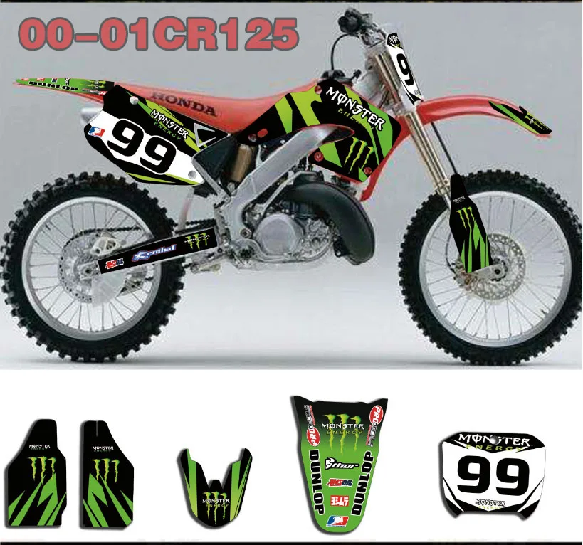 Motocorss MX Dirtbike графические наклейки набор для Honda CR 125 CR125 CR250 CR125R CR250R 2000 2001 |