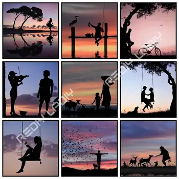 

Diamond Painting At the Sunset Full Square/Round Drill Diamond Embroidery Picture of Rhinestones Mosaic Cross Stitch Home Decor