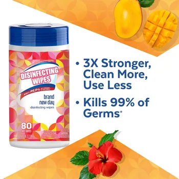 

80 Piece Disinfection Wipes Sheets Bag Portable Home Office 75% Alcohol 8ML Disposable All-Purpose Cleaner Portable Skin Cleanin