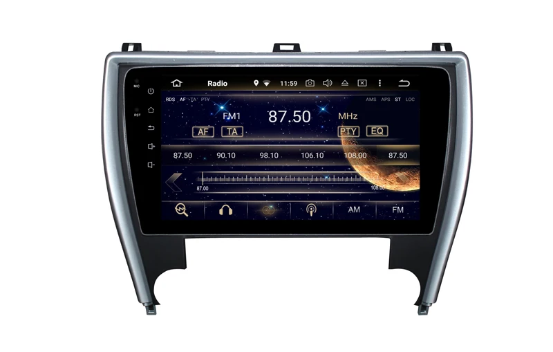 Discount 10.1" touch button android 9.0 car dvd gps player for toyota Camry American car dvd player 2015-2017 with gps navigation wifi 8