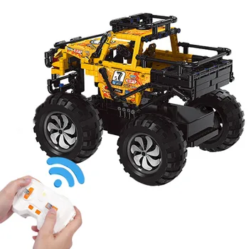 

834Pcs Moc Simulation Car Building Blocks Toys Monster Truck Vehicle Model Educational Toy Gift For Children Kids Adult - Orange