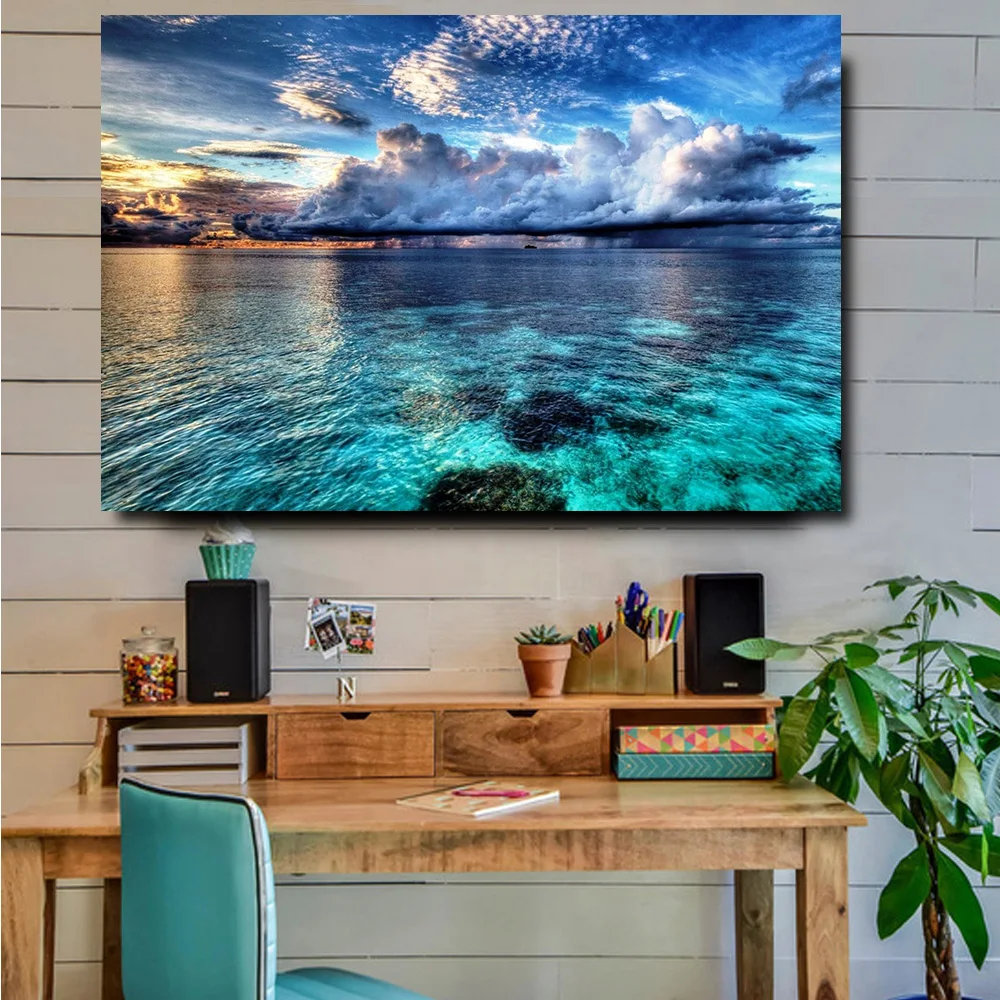 Embelish-Modern-Home-Decor-1-PCS-HD-Print-On-Canvas-Oil-Paintings-For-Living-Room-Blue