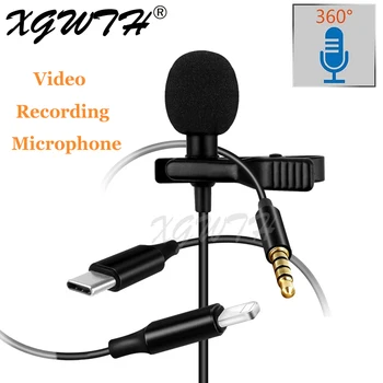 

Omnidirectional Microphone Condenser Clip-on Lapel for ios Android phone Tablet Recording microfono condensador mikrofon колонка
