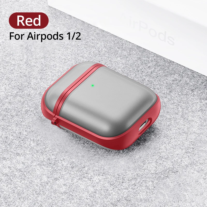 PZOZ для Apple Airpods 1 2 серия Bluetooth наушники Мягкий силиконовый чехол Защитная крышка для Airpods защитный чехол сумка - Цвет: Red