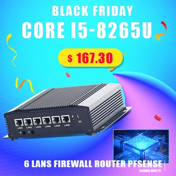 Günstig Hohe Konfigurationen Pfsense Pc Intel Core I5 8250U 2400Mhz DDR4 RAM Slot Max 32GB Firewall Router Prozessor 6 Lans AES-NI VPN Pc