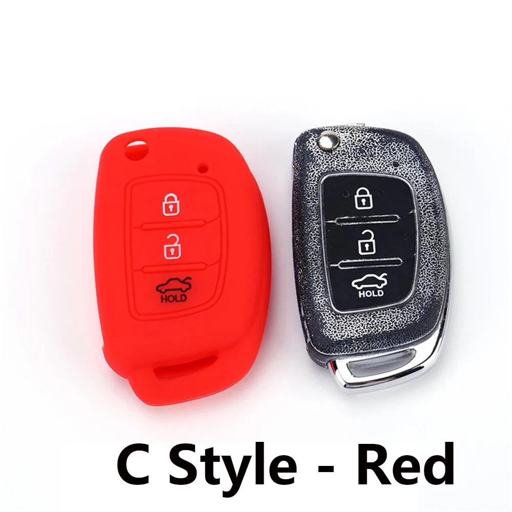 Чехол для ключей для Kia Rio K2 K3 K5 KIA Shuma Sportage Sorento Carens Carnival hyundai i20 i30 i40 i35 iX20 IX25 Creta IX35 - Цвет: Hyundai-C-Red