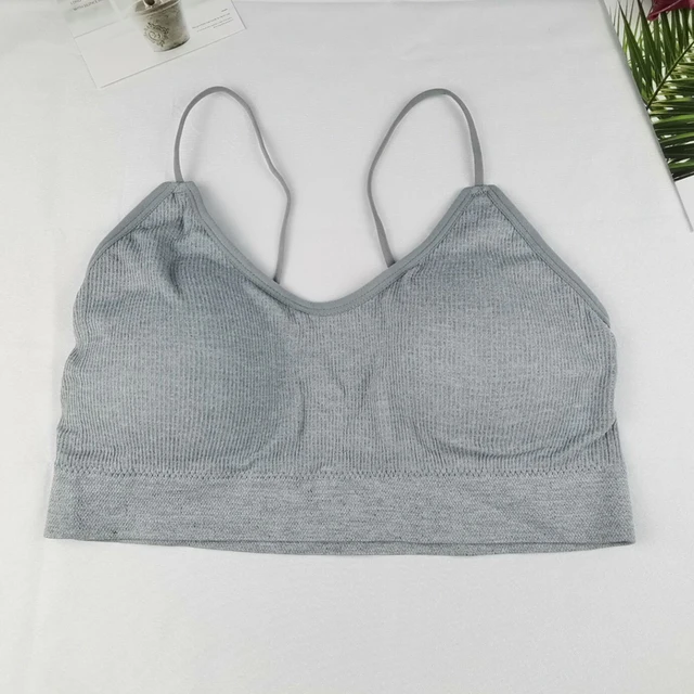 High Elastic Bra Women Gathering Bralette Push Up Bra Summer Anti-light Korean Style Wild Bra Tube Top Sexy No Rims Lingerie Gray