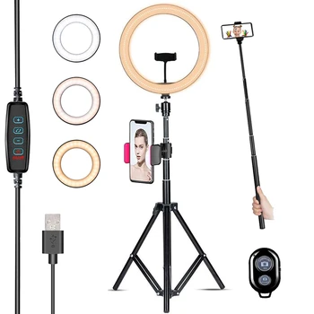 

26CM Ring Light Bluetooth Photo Led Handhold Selfie Phone Lamp Photography Lighting Tripod Stand TikTok Youtube Live Cellphone