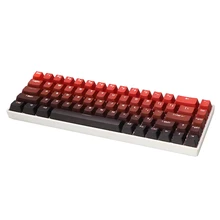Keycaps para teclado mecânico, vermelho gradiente, impresso superior, frente impressa, pbt, tingimento de alta temperatura, perfil do oem, suporte baklit