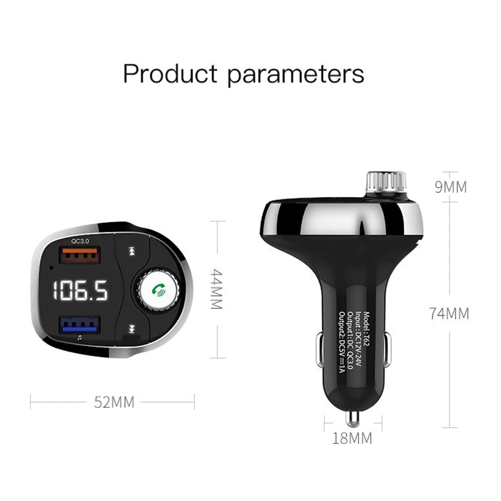 Портативная гарнитура с двумя USB беспроводной Bluetooth Быстрая зарядка MP3 плеер Автомобильный Радио адаптер многофункциональные аксессуары для укладки