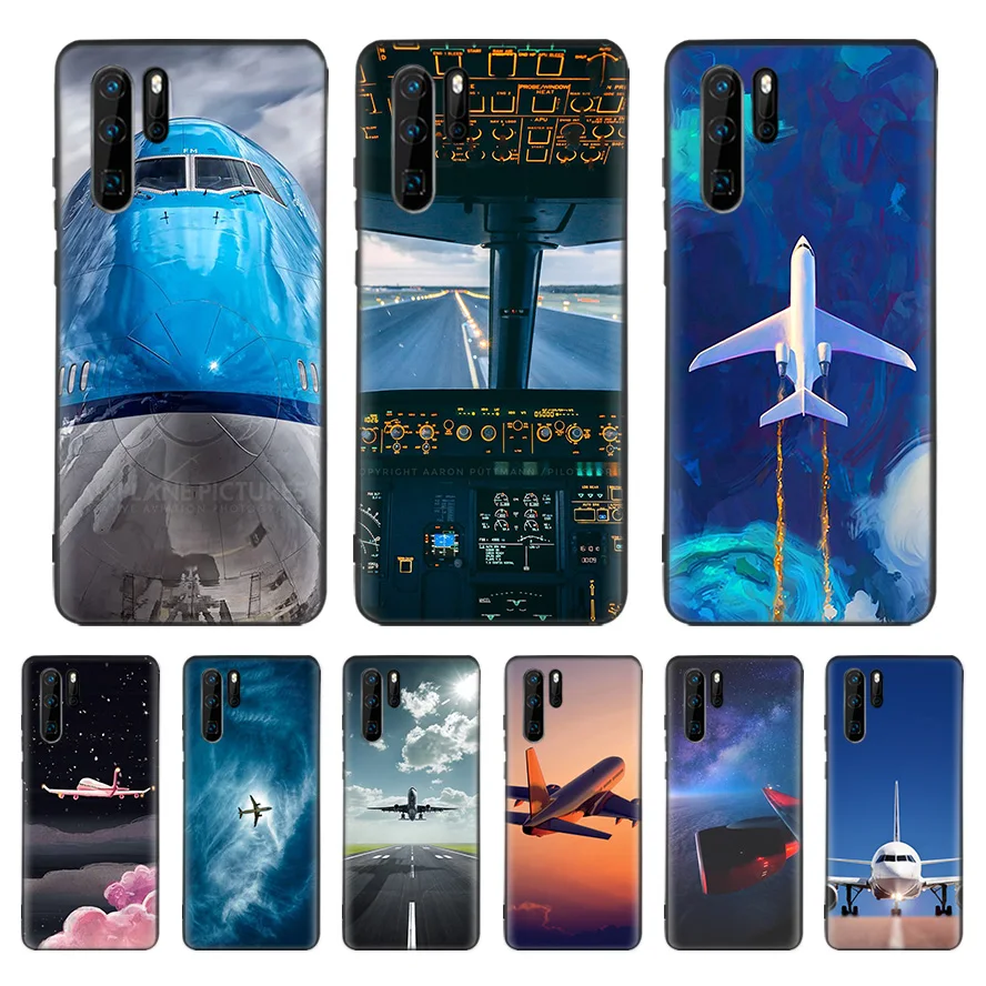 Авиационный самолет черный чехол для телефона huawei mate 30 20 10 P30 P20 P10 Pro Lite P Smart Z роскошный Coque Shell