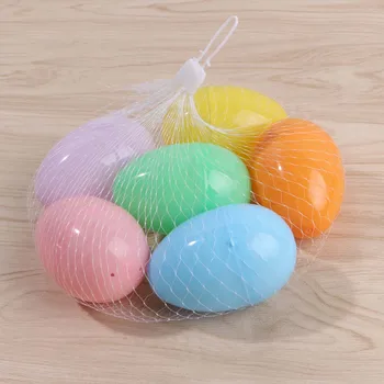 

Besegad 6Colors DIY Fillable Empty Easter Egg Simulation Fake Plastic Artificial Eggs Set Easter Home Party Decorations Toy