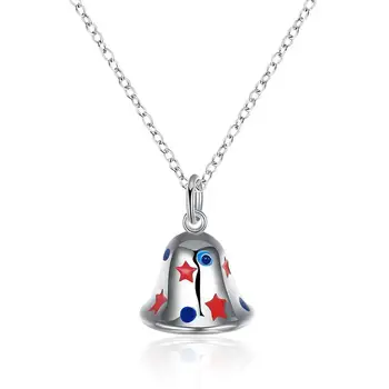 

925 Silver Necklace Chain Women Christmas theme bell necklace Long Pendant Line Round Necklace Simple And Romantic Antiallergic