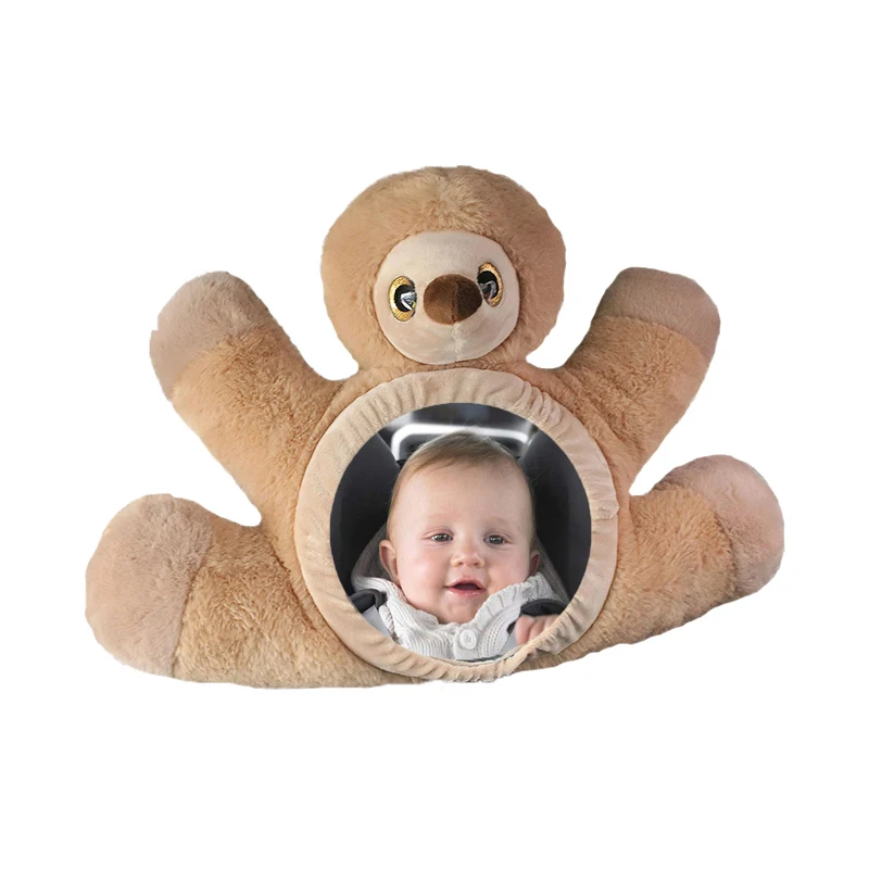 

1 pcs New Baby Car Seat Stuffed Plush Toy Animal Dear Mirror Rearview Baby Rattle Infant Backseat Toy Newborn Accessories