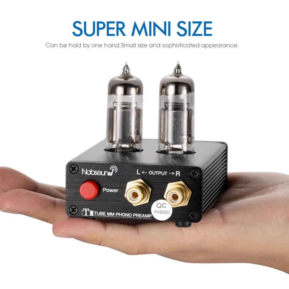 Douk Audio T2 Mini MM Vacuum Tube Phono Stage Best Preamp for Record Player Turntable Amplifier