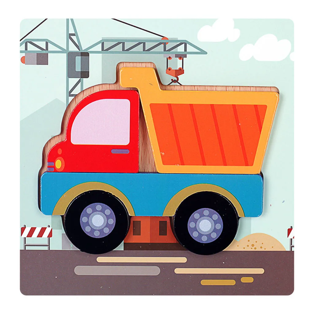 Early Educational Learning Wooden Puzzle Cartoon animal Manually Assemble Toy Games Jigsaw Baby Early funny gadgets #B