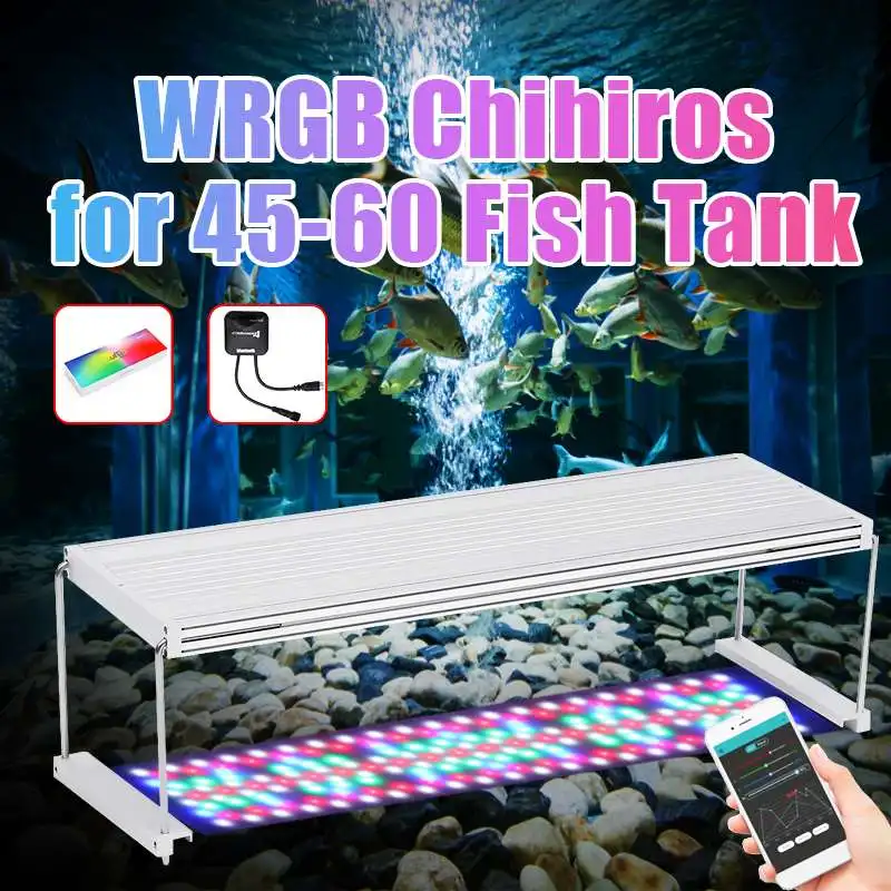 

45CM WRGB LED Aquarium Fish Tank Light Plant Lamp with 4-Way bluetooth Commander for 45-60CM Aquariums Lighting