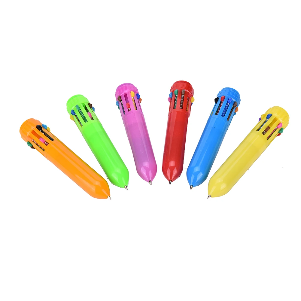 10 Colors Multifunction 10-in-1 Creative Cute Cartoon Multi-color Ballpoint Pen Pressed Oil Color Personalized Stationery 1pc |
