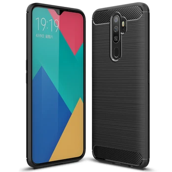 

30pcs/lot For OPPO A9 2020 Carbon Fiber Brushed Case For OPPO Realme XT Flexiable Stripe Rubber Cover