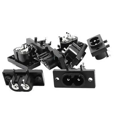 

8 Pcs Black IEC320 C8 PCB Board Power Plug Adapter Connector AC 250V 2.5A
