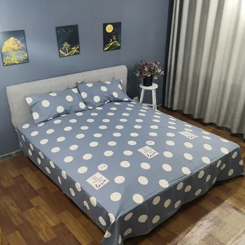 

Twin size 100% cotton coarse cloth summer sweat absorption good air permeability bedding sheet pillowcase 3 pcs bed sets